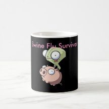 porco, sobrevivente da gripe dos suínos caneca