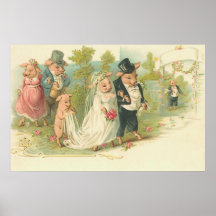 Porcos do vintage que Wedding Poster
