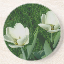 Porta copos branca das tulipas