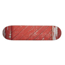 Porta de celeiro de madeira pintada vermelho skate