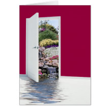 Porta do jardim cartoes
