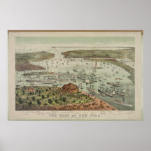 Porto de New York - 1892 Impressão