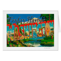 Porto de sexta-feira, Washington - grande letra Cartoes