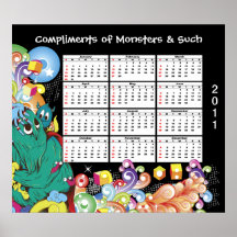 Poster 2011 do calendário do monstro