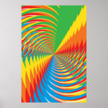 Poster: Abstrato/teste padrão radial psicadélico