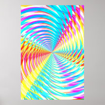 Poster: Abstrato/teste padrão radial psicadélico