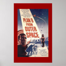 Poster clássico "plano 9 do filme do espaço "