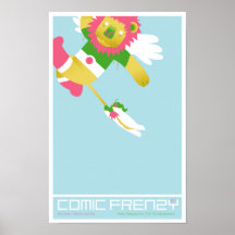 Poster cómico do leão da agitação