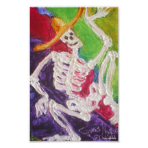 Poster da arte de Diâmetro De Los Muertos Esquelet Arte De Fotos