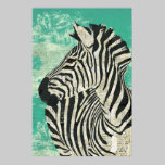 Poster da arte de turquesa da zebra do vintage posters