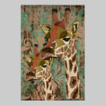 Poster da arte do damasco dos girafas de Rosa posters