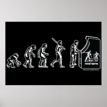 Poster da evolução do Gamer - arcada do jogo do vi