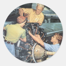 Poster da guerra do vintage - trabalhadores da gue adesivo