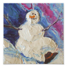 Poster das belas artes do Natal do boneco de neve  Fotos