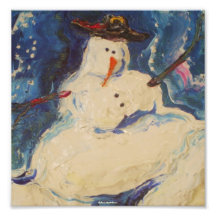Poster das belas artes do Natal do boneco de neve  Arte De Fotos
