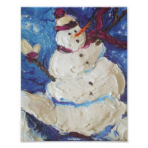 Poster das belas artes do Natal do boneco de neve  Foto Arte