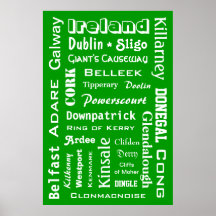 Poster das cidades & dos lugares de Ireland