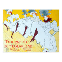 Poster das meninas de dança de Toulouse-Lautrec Cartões Postais