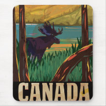 Poster das viagens vintage de Canadá Mousepads