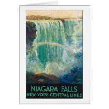 Poster das viagens vintage de Niagara Falls Cartao