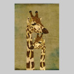Poster de bronze dourado da arte dos girafas posters