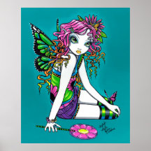 Poster de cristal da fada do arco-íris dos doces