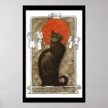 Poster de Nouveau da arte do gato preto/bate-papo