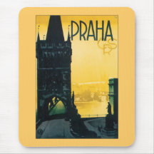 Poster de Praga do vintage (Praha) Mousepad