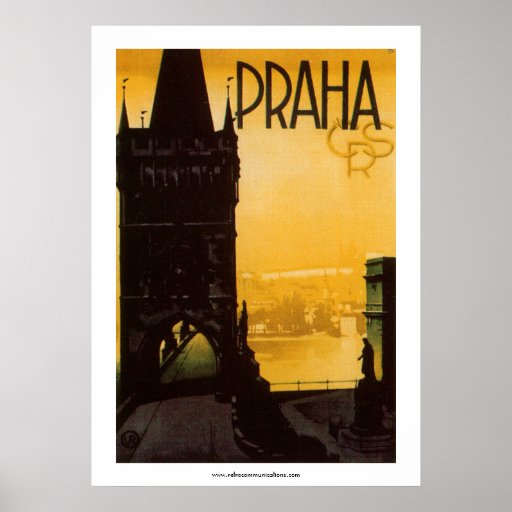 Poster de Praha do vintage