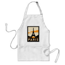 poster de viagens retro do art deco de Paris Avental