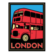 Poster do art deco de Londres Cartoes Postais