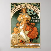 Poster do ideal de Alphonse (Alfons) Mucha Chocola