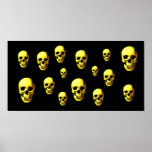 Poster do impressão do pop art dos crânios - impre