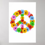 Poster do símbolo de paz da flor