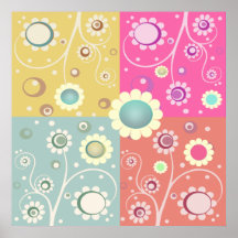 Poster feliz da arte das flores