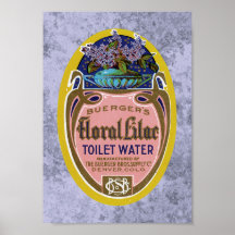 Poster floral da etiqueta da água de toalete do Li