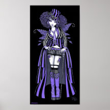 Poster gótico roxo da fada do Couture de Fiona Ste