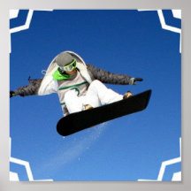 Poster grande da snowboarding do ar