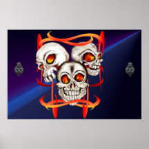 Poster impetuoso de três crânios