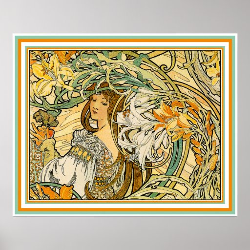 Poster/impressão:  Arte Nouveau - língua das flore