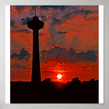 Poster/impressão do por do sol da torre