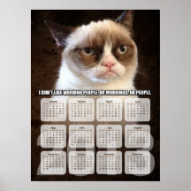 Poster mal-humorado do calendário do gato