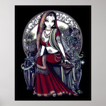 Poster oriental da fada do dançarino de barriga de
