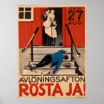 Poster polonês 1922 grande Canva da proibição do v