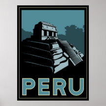 poster retro do art deco de Ámérica do Sul do inca