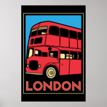 poster retro do art deco de Londres westminster In