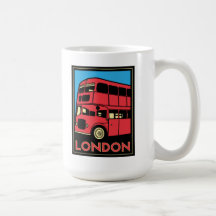 poster retro do art deco de Londres westminster In Caneca