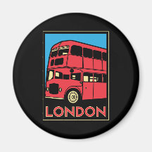 poster retro do art deco de Londres westminster In Imã