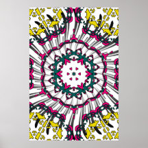 Poster Trippy: Trabalhos de arte psicadélicos do c