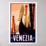 Poster Veneza das viagens vintage